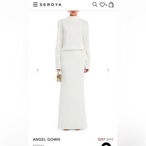Seroya Angel Gown Long Sleeve Dress in White